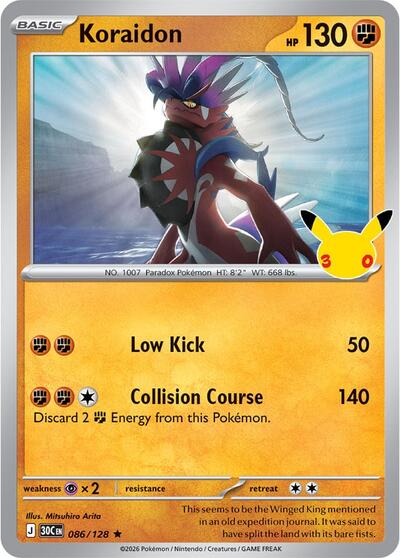 30th Celebration - 086/128 Koraidon Rare