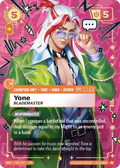 Radiance - 181/167 Yone, Blademaster (Heartsteel Overnumbered) Showcase