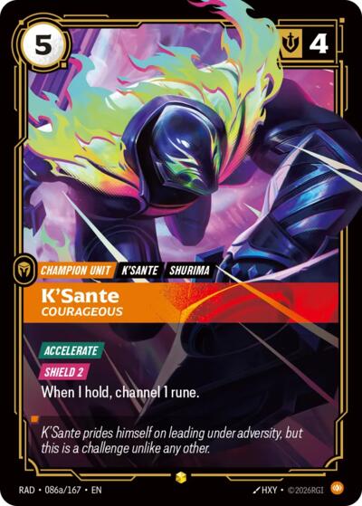 Radiance - 086a/167 K'Sante, Courageous (Alternate Art) Showcase
