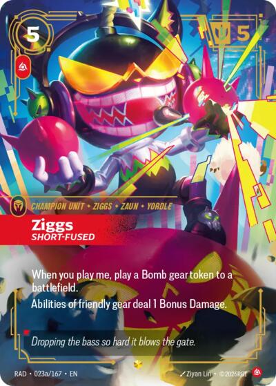 Radiance - 023a/167 Ziggs, Short-Fused (Alternate Art) Showcase
