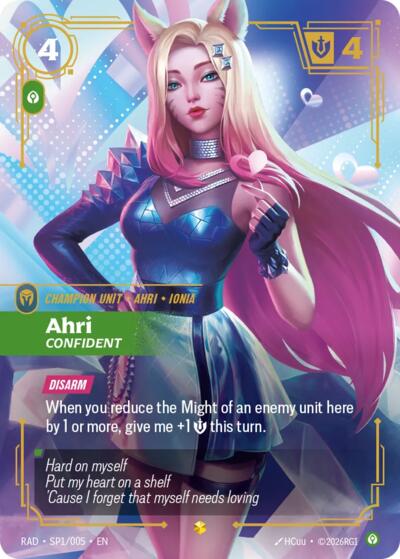 Radiance - SP1/005 Ahri, Confident (K/DA Special Art Card) Showcase