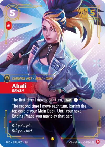 Radiance - SP2/005 Akali, Brash (K/DA Special Art Card) Showcase