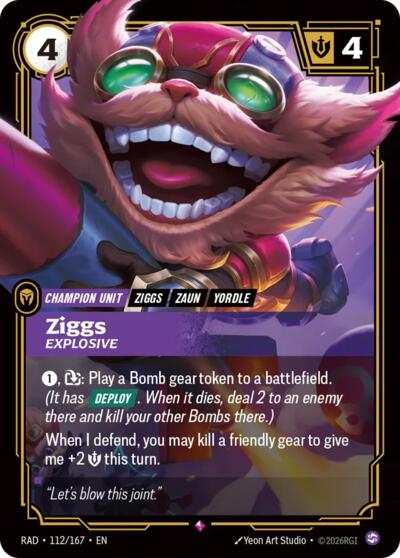 Radiance - 112/167 Ziggs, Explosive Rare