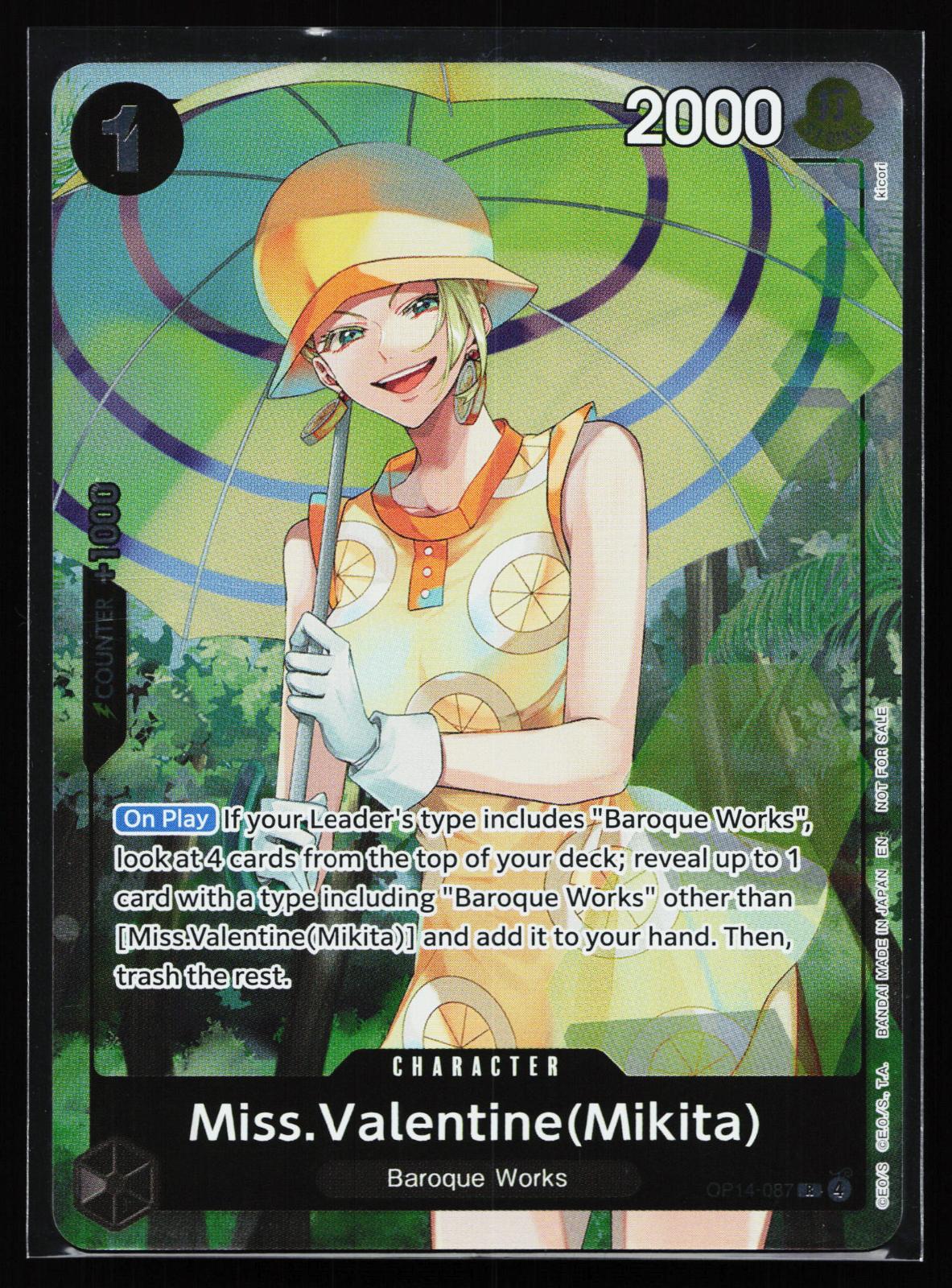 The Azure Sea's Seven OP14-087 Miss.Valentine(Mikita) (Dash Pack) Rare