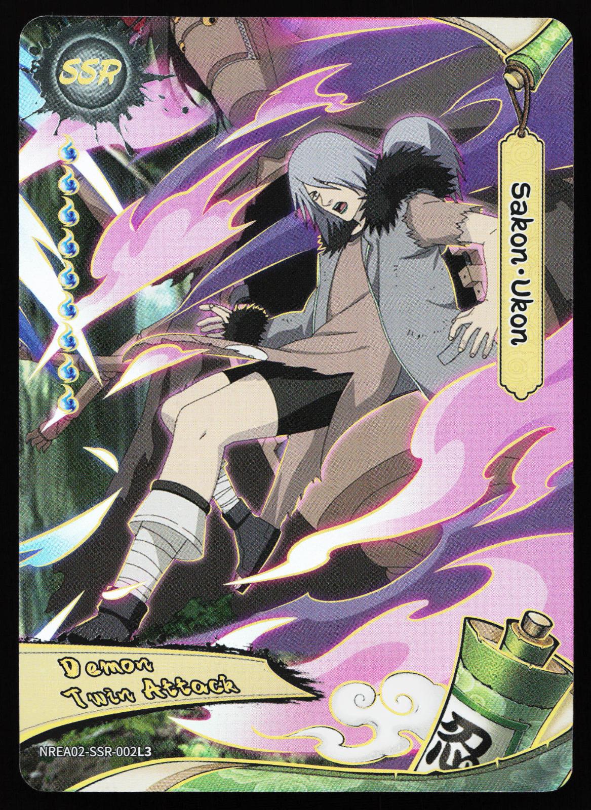 Naruto Kayou Earth Scrolls Series 2 Sakon Ukon NREA02-SSR-002L3 Super Secret Rare