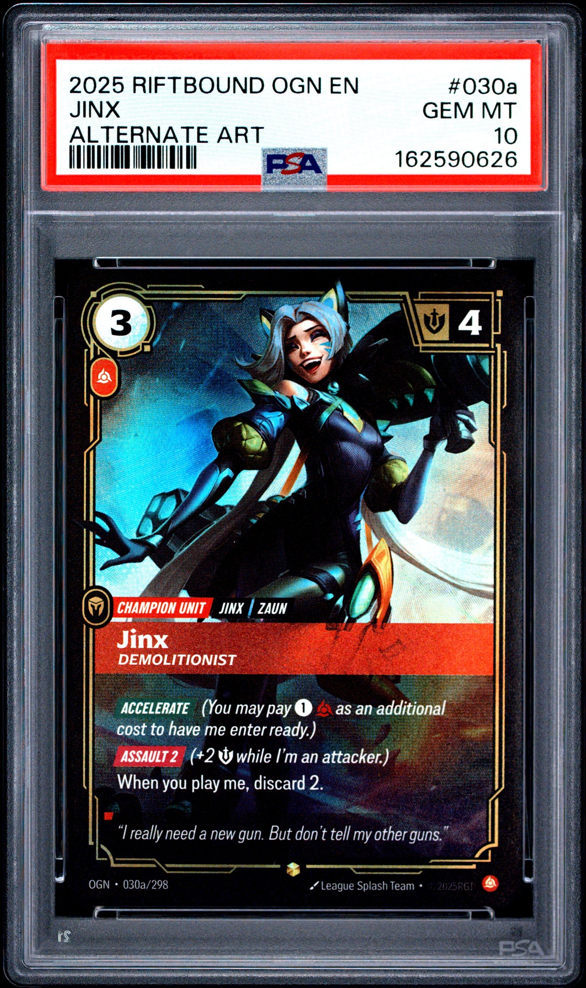 2025 Unknown Jinx - Demolitionist 030A Alternate Art PSA 10