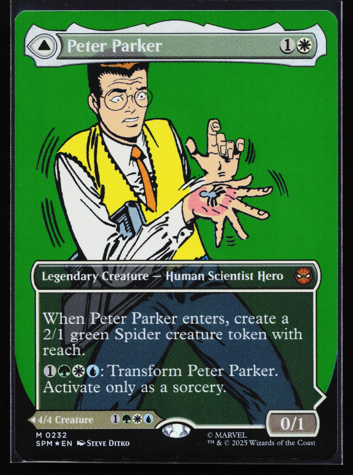 Marvel's Spider-Man 232 Peter Parker (0232) (Borderless) Mythic Foil