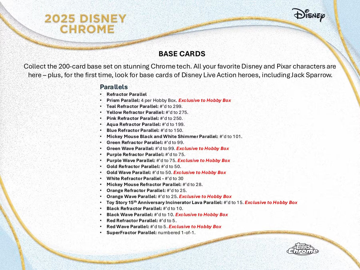 2025 Topps Disney Chrome Hobby Box