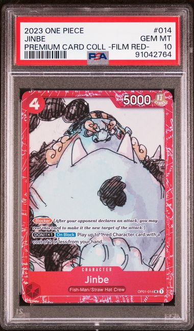 One Piece Card Game - Jinbe OP01-014 (-FILM RED- Premium Card Collection) - PSA 10 (GEM-MINT)