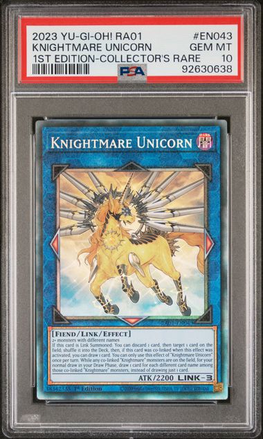Yu-Gi-Oh! - Knightmare Unicorn - Collector's Rare (Rarity Collection) - PSA 10 (GEM MINT)