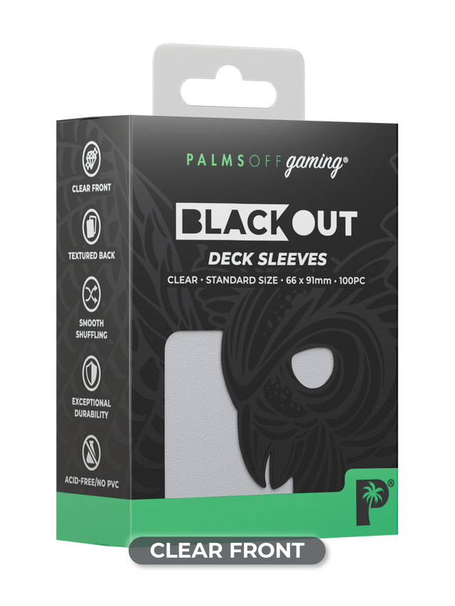 Palms Off Gaming - Blackout Deck Sleeves - Standard Size (100pc) - Clear