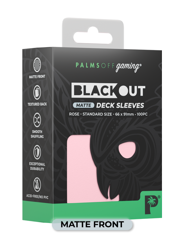 Palms Off Gaming - Blackout Deck Sleeves - Standard Size (100pc) - Rose - Matte