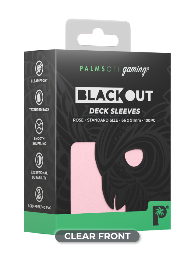 Palms Off Gaming - Blackout Deck Sleeves - Standard Size (100pc) - Rose