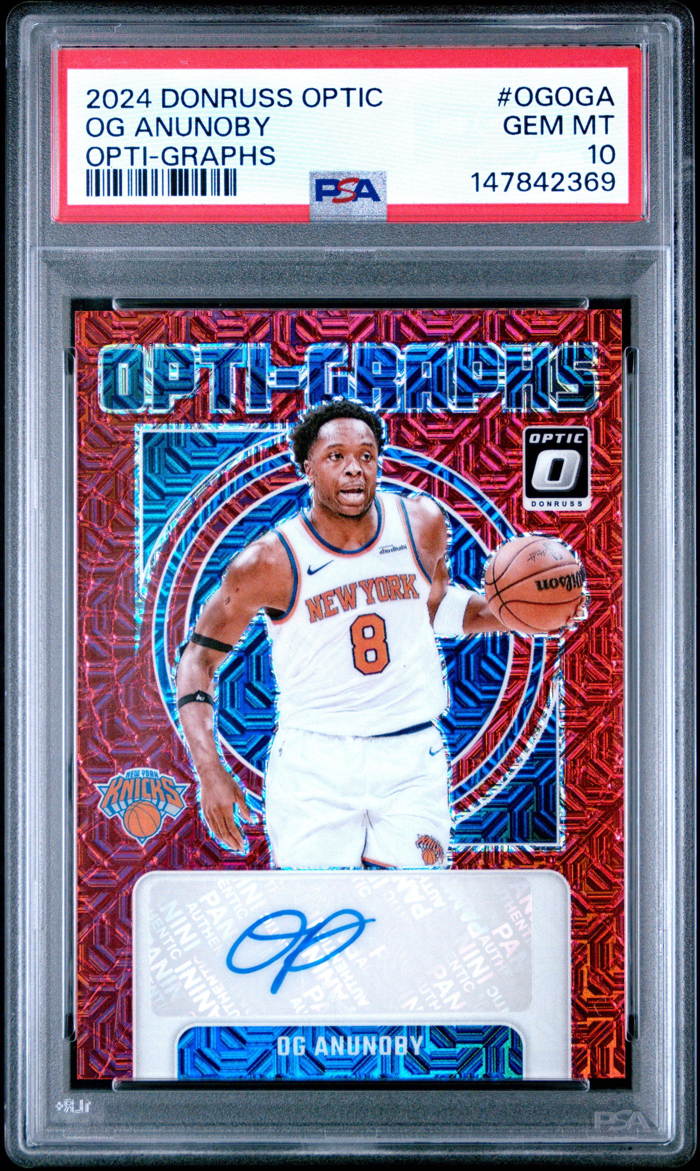 2024 PANINI DONRUSS OPTIC OPTI-GRAPHS #OGOGA OG ANUNOBY OPTI-GRAPHS PSA 10