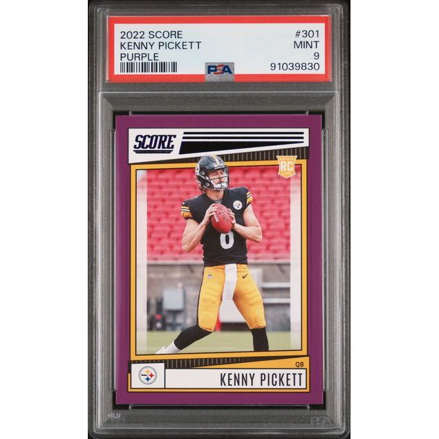 2022 NFL Score Football – Kenny Pickett No.301 Rookie Card (Purple Base) – PSA 9 (MINT)