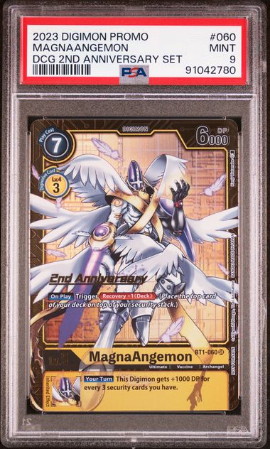 Digimon Card Game - Magnaangemon BT1-061 (2nd Anniversary Set Promo) - PSA 9 (MINT)