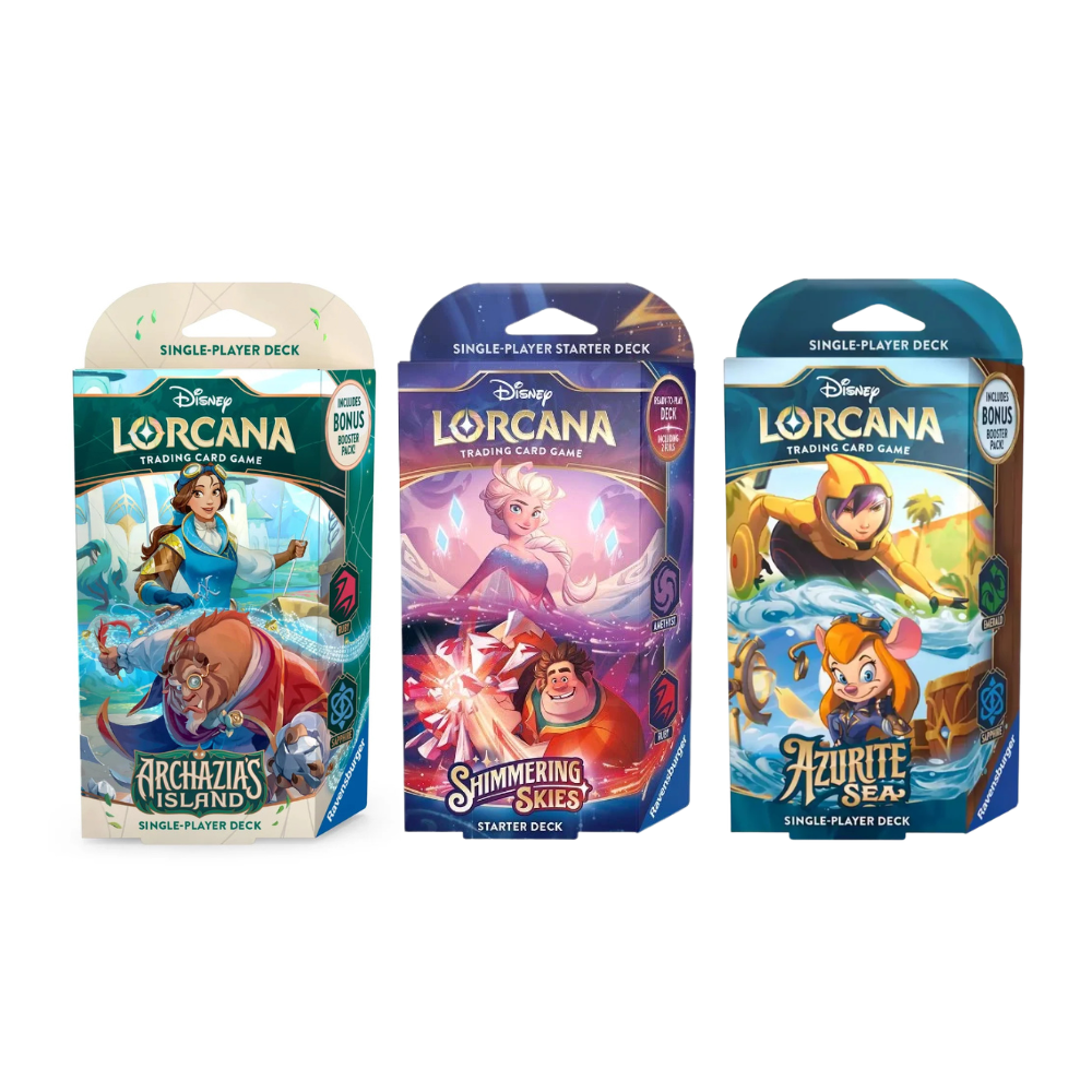Disney Lorcana Trading Card Game Starter Deck Triple Bundle