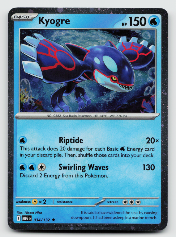 Mega Evolution - 034/132 Kyogre Rare (Cosmos Holofoil Promo)