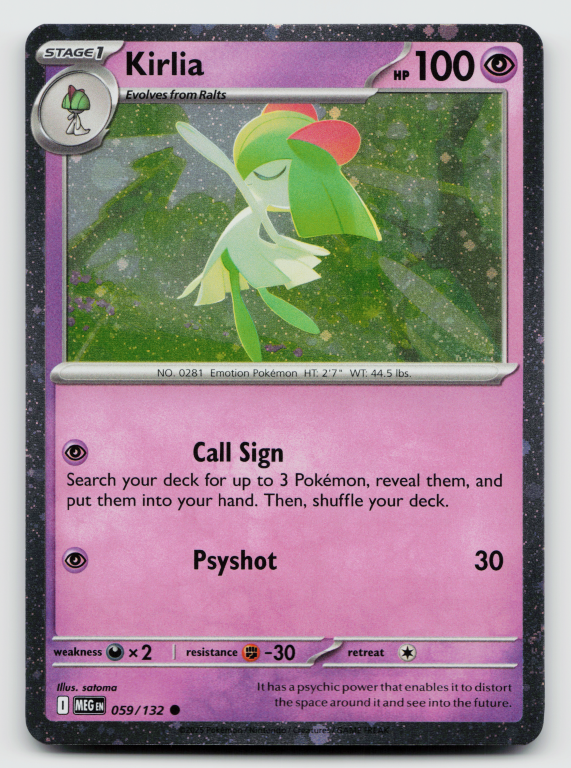 Mega Evolution - 059/132 Kirlia Common (Cosmos Holofoil Promo)