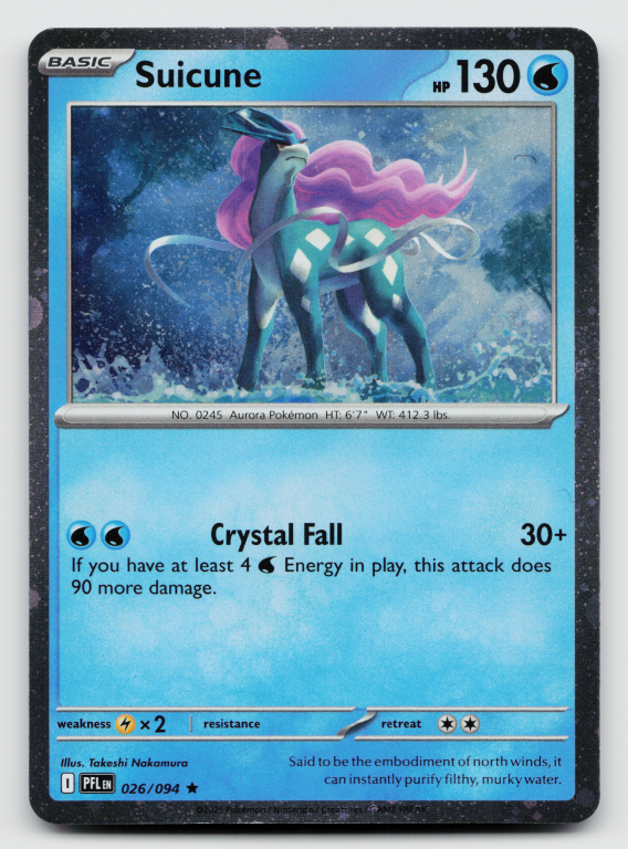 Mega Evolution Phantasmal Flames - 026/094 Suicune Rare (Cosmos Holofoil Promo)