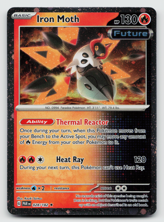 Scarlet & Violet Paradox Rift - 028/182 Iron Moth Rare (Cosmos Holofoil Promo)