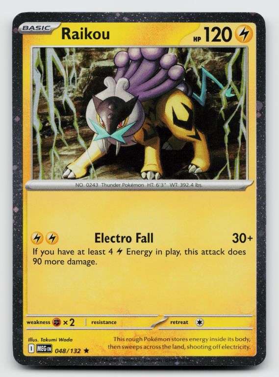 Mega Evolution - 048/132 Raikou Rare (Cosmos Holofoil Promo)