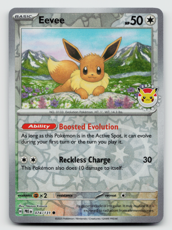 Scarlet & Violet Prismatic Evolutions - 074/131 Eevee Common (Cosmos Holofoil)