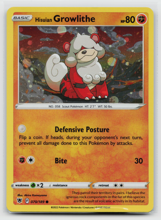 Sword & Shield Astral Radiance - 070/189 Hisuian Growlithe Common (Cosmos Holofoil Promo)
