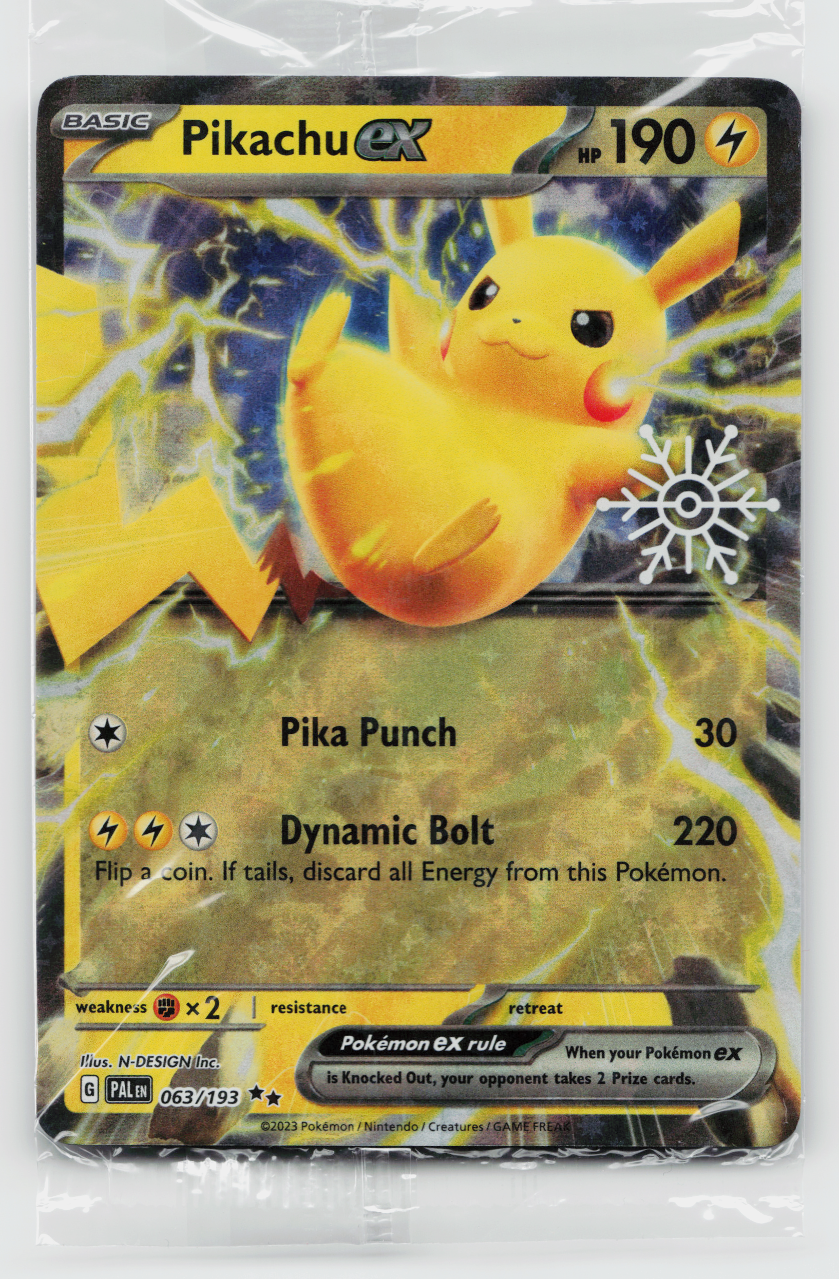 Scarlet & Violet Paldea Evolved - 063/193 Pikachu ex Double Rare Sealed ( Snowflake Stamp Promo )