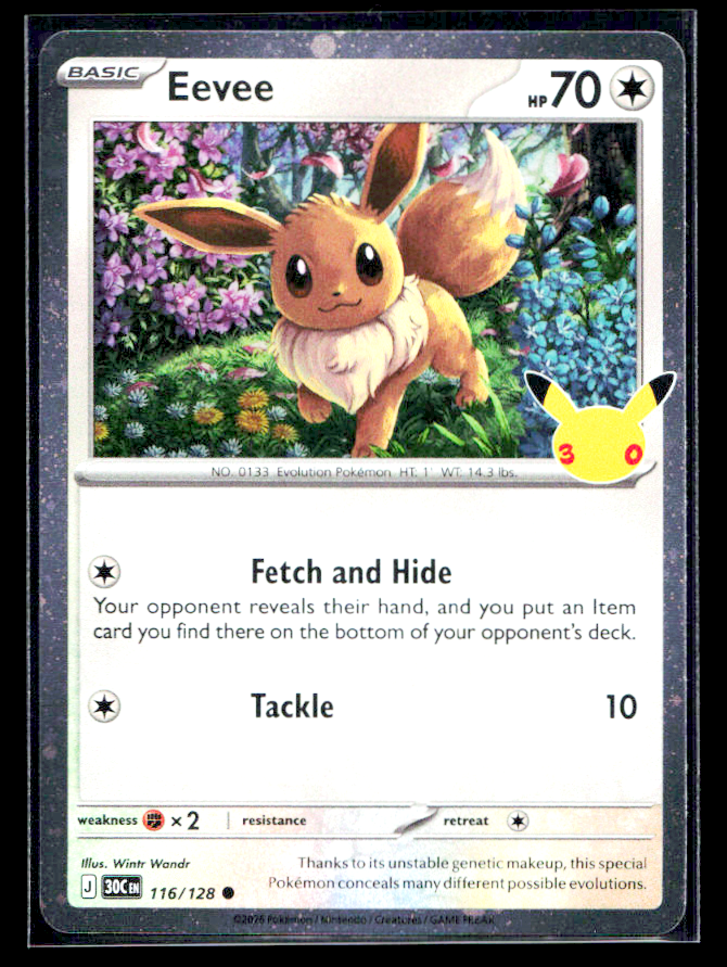 30th Celebration - 116/128 Eevee Common (Cosmos Holofoil Promo)