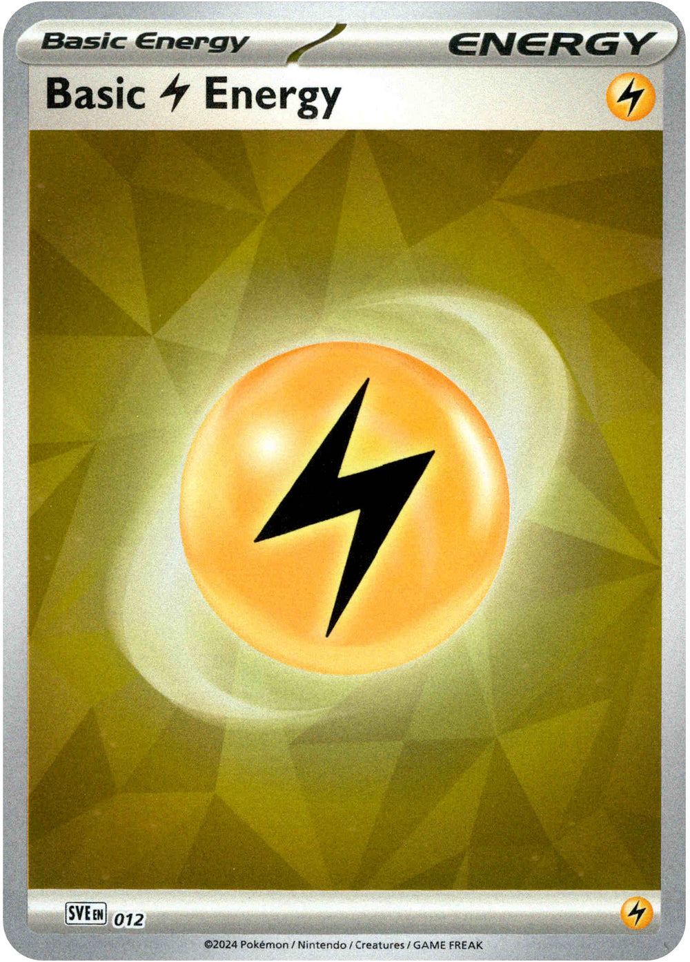 Scarlet & Violet Prismatic Evolutions - SVE 012 Basic Lightning Energy (Reverse Holofoil)
