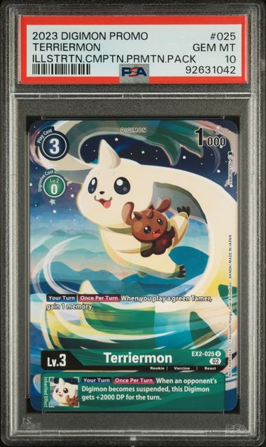 Digimon Card Game - Terriermon EX2-025 (Illustration Competition Promo Pack) - PSA 10 (GEM-MINT)