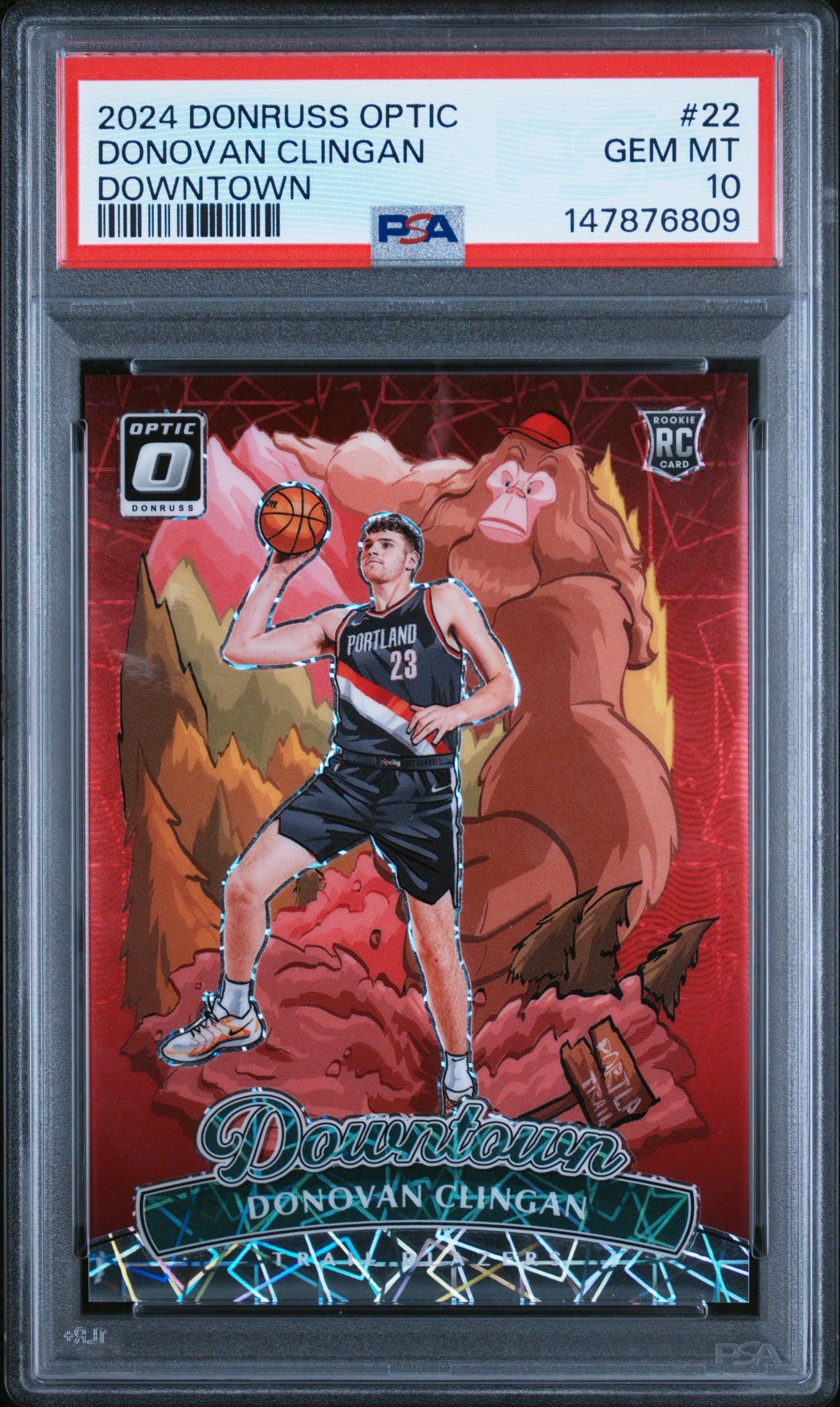 2024 Panini Donovan Clingan 22 Panini Donruss Optic Downtown PSA 10