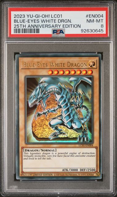 Yu-Gi-Oh! - Blue Eyes White Dragon EN004 (LC01 - 25th Anniversary Edition) - PSA 8 (NM-MINT)