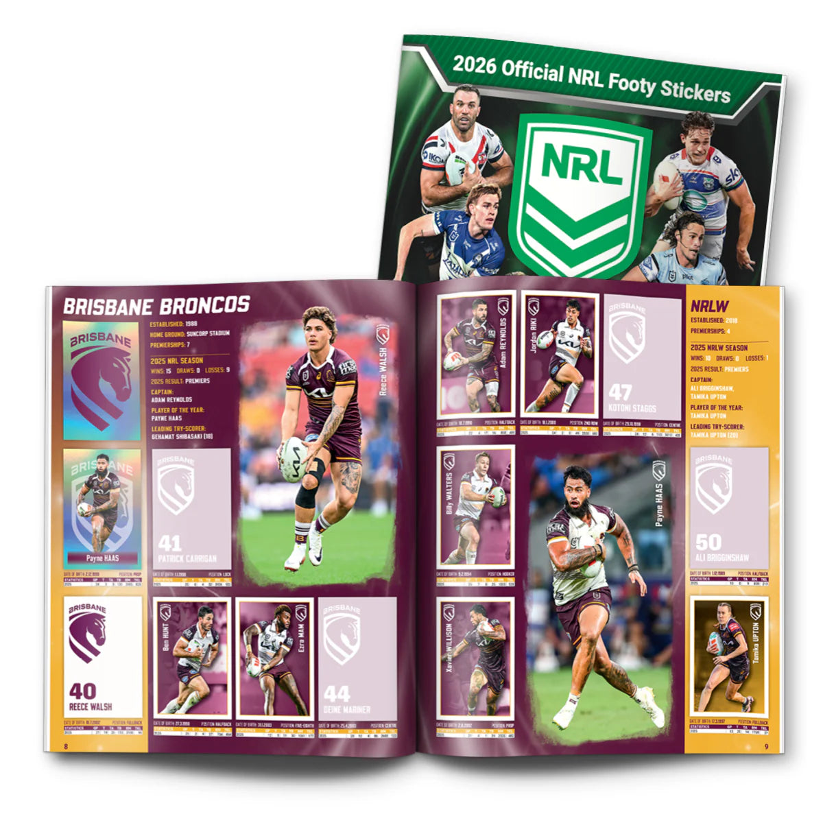 2026 Official NRL Footy Stickers Box (50 Packs)