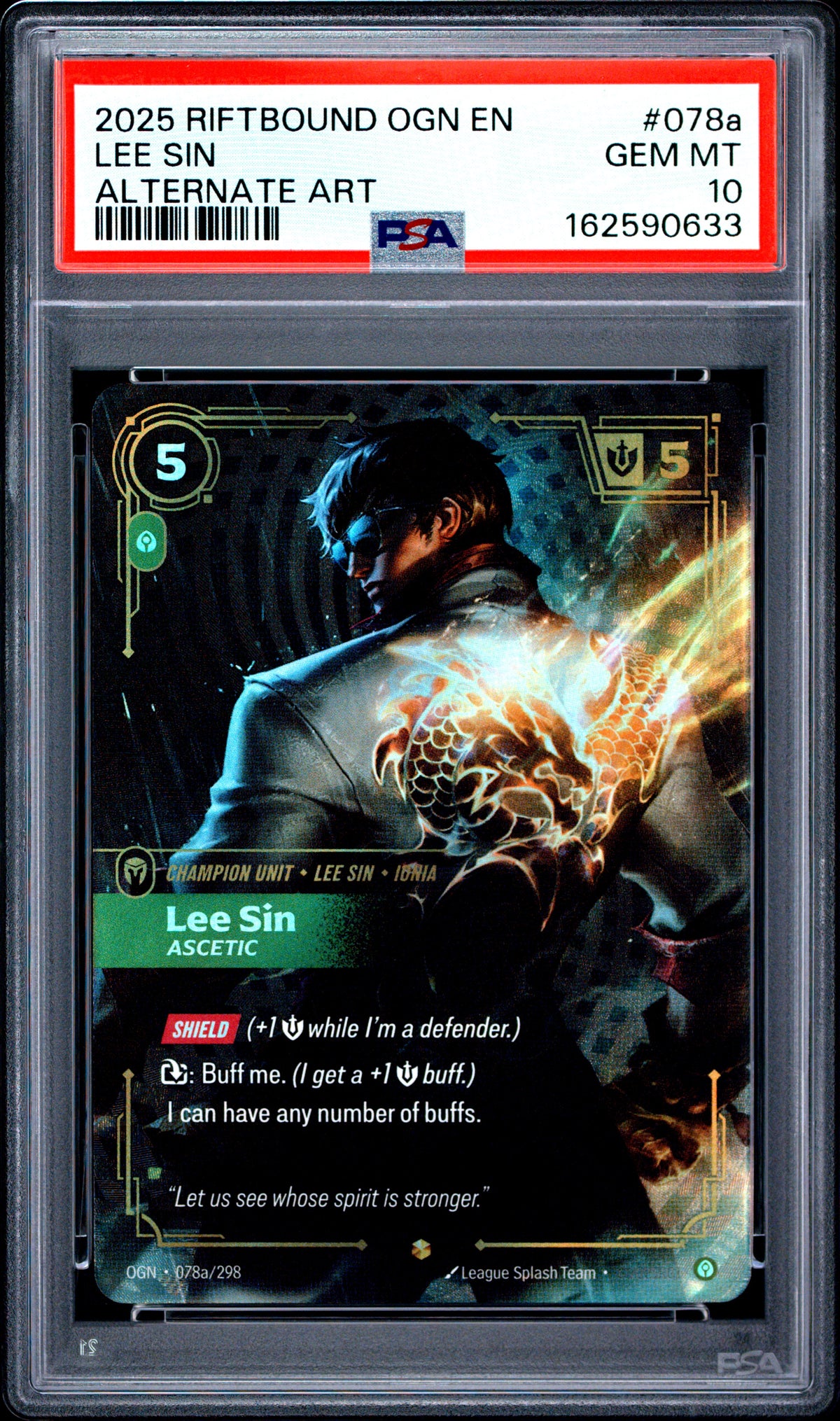 2025 Unknown Lee Sin - Ascetic 078A Alternate Art PSA 10