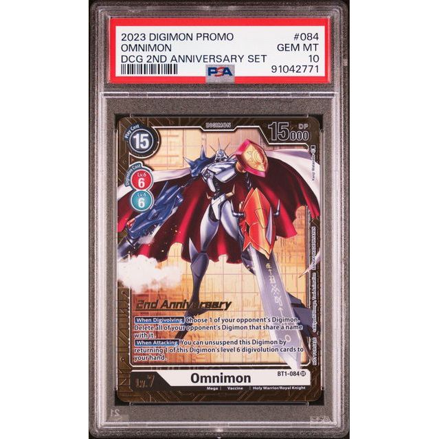 Digimon Card Game - Omnimon BT1-084 (2nd Anniversary Set Promo) - PSA 10 (GEM MINT)