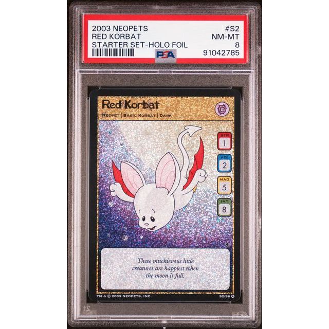 Neopets (2003) - Red Korbat S2/S6 (Holo Foil) - PSA 8 (NM-MT)