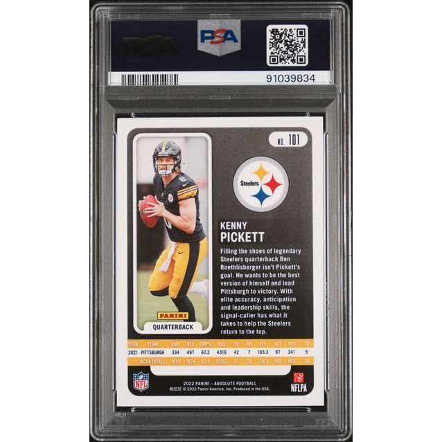 2022 NFL Absolute Football – Kenny Pickett No.101 Rookie Card (Green) – PSA 9 (MINT)