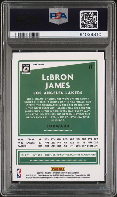 2020 NBA Optic – LeBron James No.13 (Fanatics Box Set) – PSA 9 (MINT)