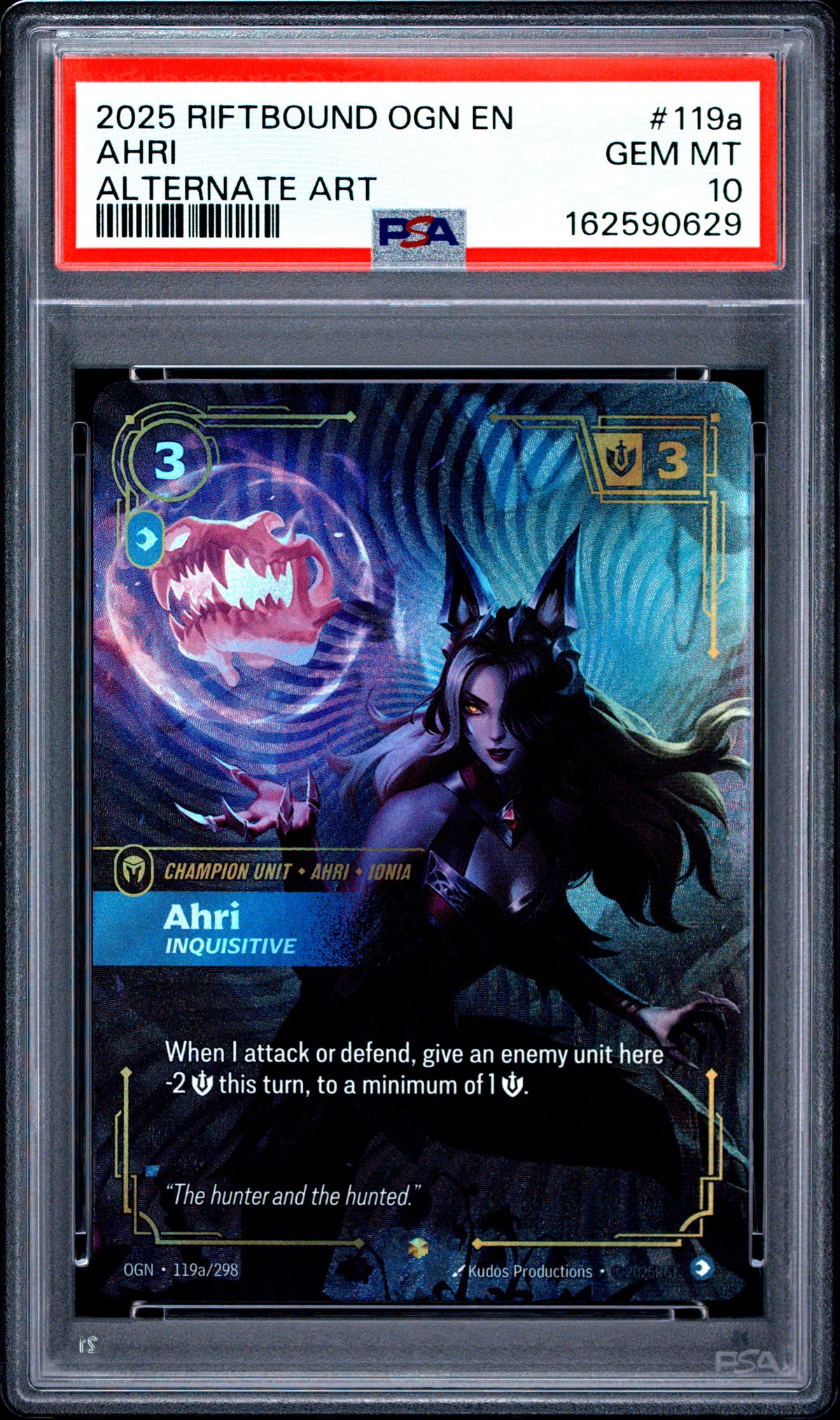 2025 Unknown Ahri - Inquisitive 119A Alternate Art PSA 10