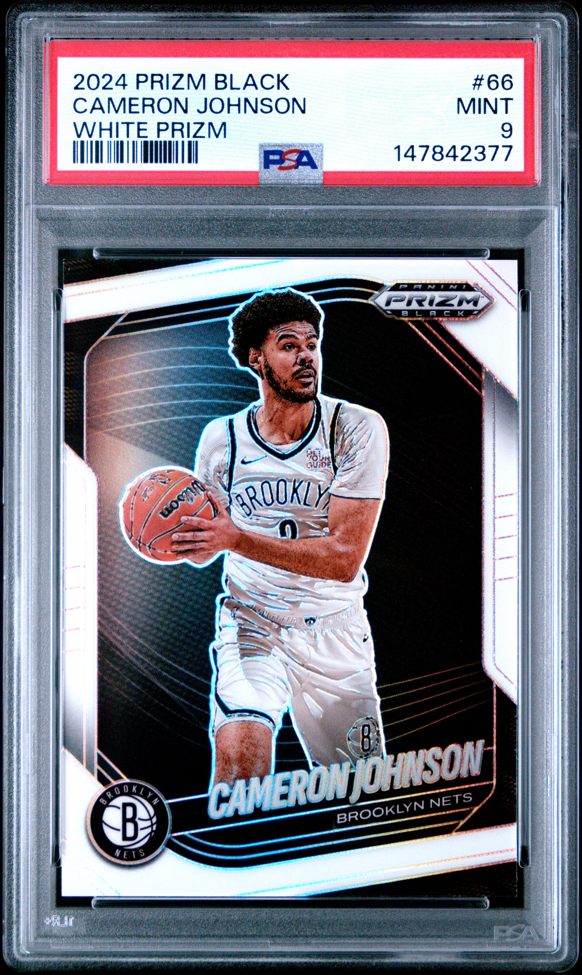 2024 PANINI PRIZM BLACK #66 CAMERON JOHNSON WHITE PRIZM PSA 9 