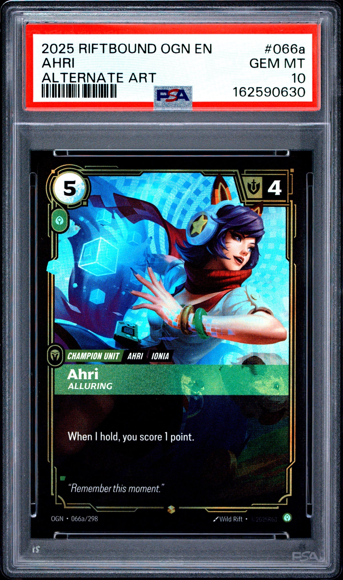 2025 Unknown Ahri - Alluring 066A Alternate Art PSA 10