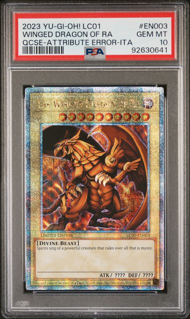 Yu-Gi-Oh! - Winged Dragon of Ra Quarter Century Secret Rare (Legendary Collection) - PSA 10 (GEM MINT) - Attribute Error Card