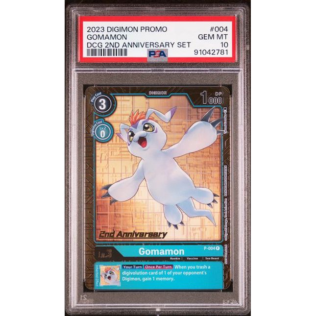 Digimon Card Game - Gomamon P-004 (2nd Anniversary Set Promo) - PSA 10 (GEM MINT)