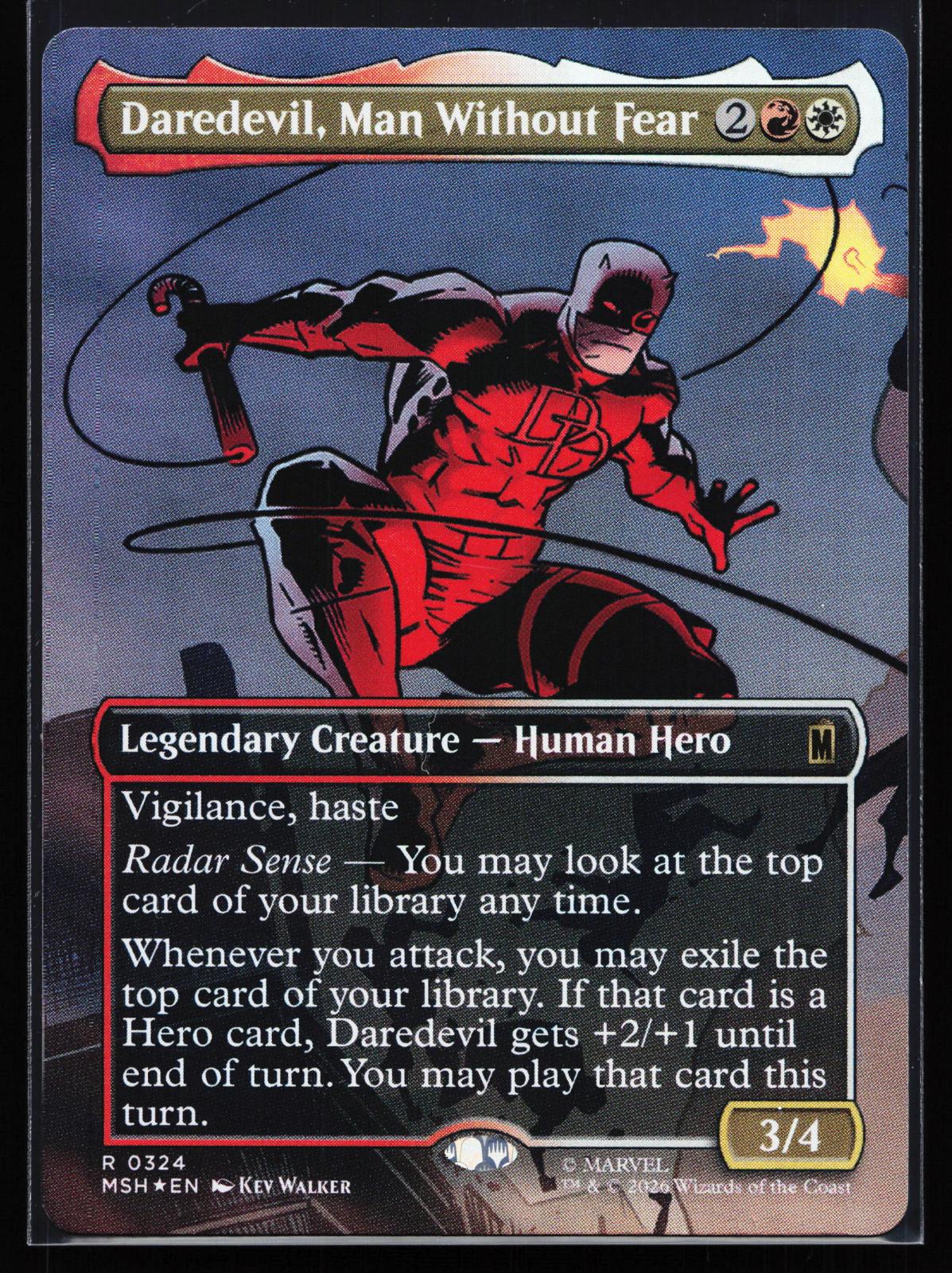 Marvel Super Heroes 324 Daredevil, Man Without Fear (Borderless) (0324) Rare