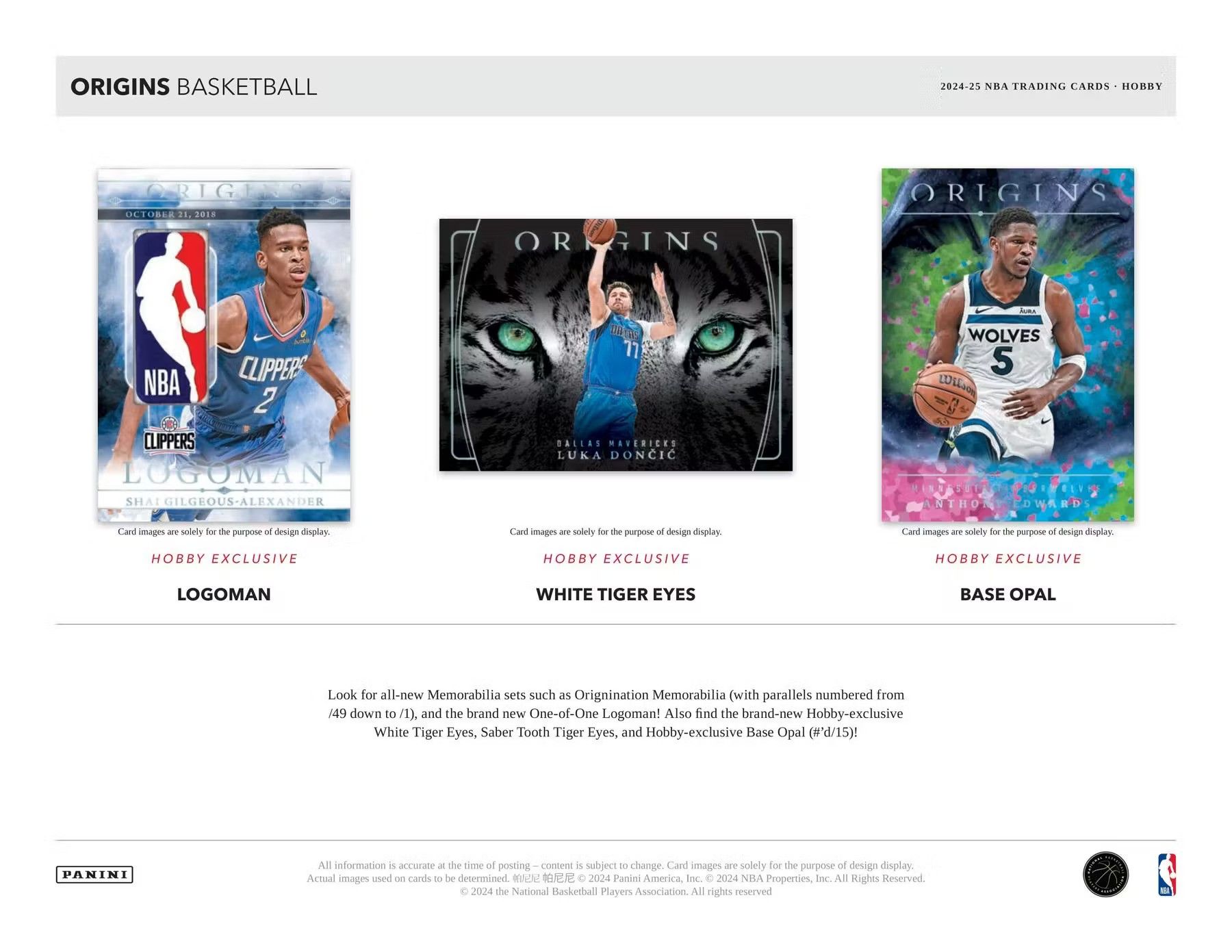 2024-25 Panini NBA Origins Basketball Hobby Box