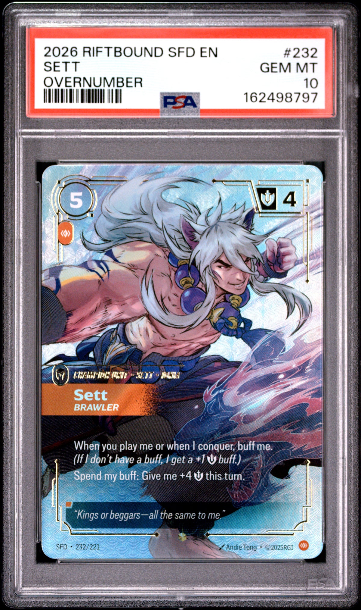 2026 Unknown Sett - Brawler 232 Overnumber PSA 10