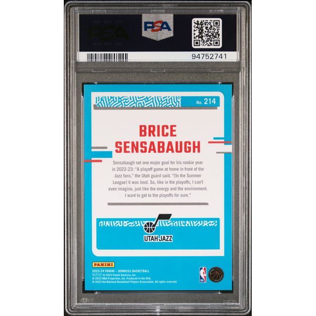 2023 Panini NBA Donruss - Brice Sensabaugh Holo Laser #214 (#'d 027/149) PSA 10