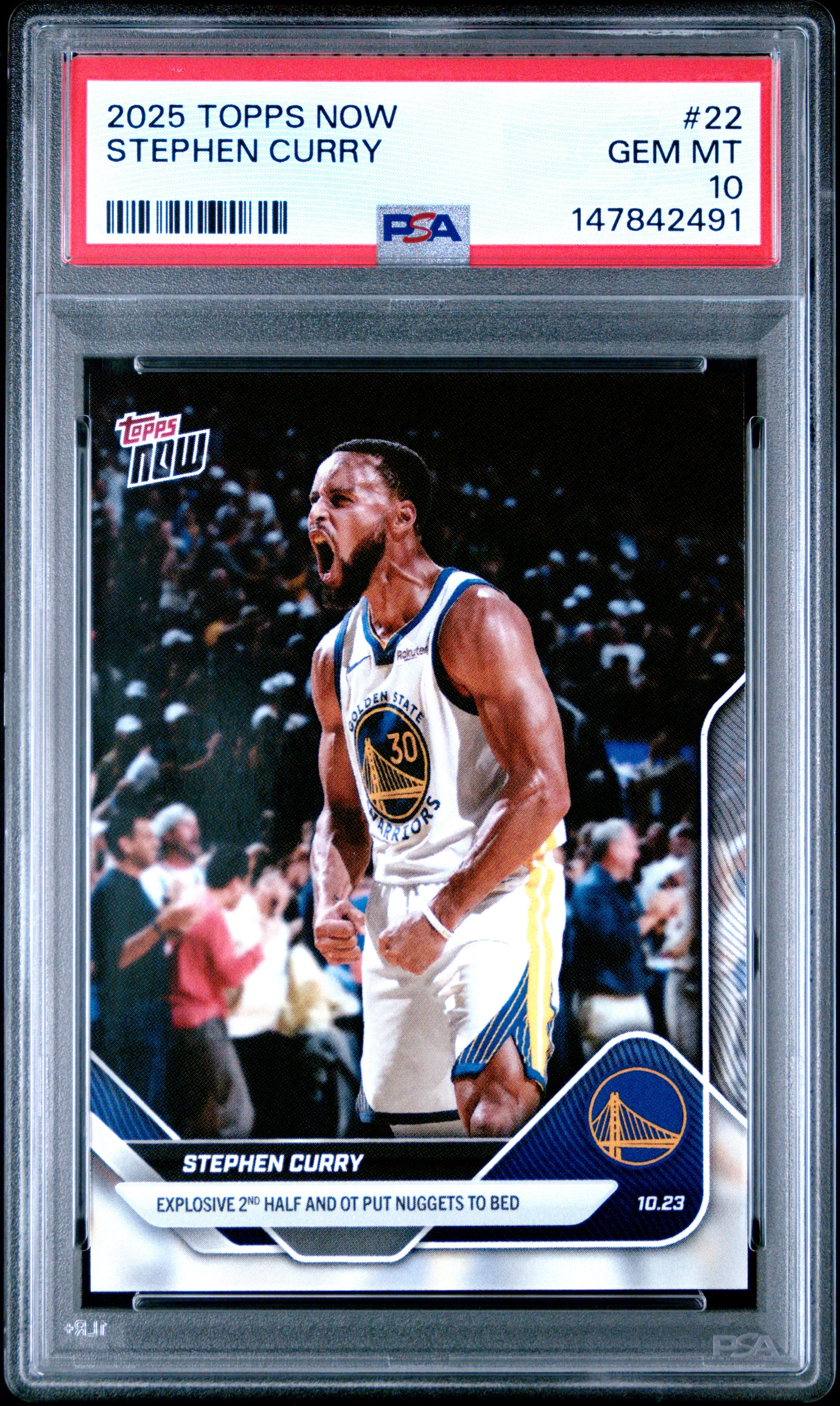 2025 TOPPS NOW #22 STEPHEN CURRY PSA 10